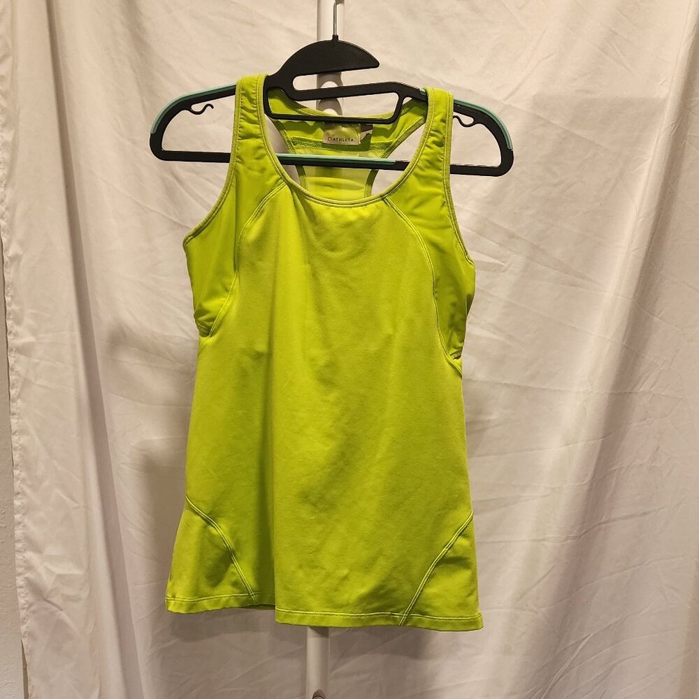 Athleta Neon Racerback Tank w/ Built In Bra - Size LG